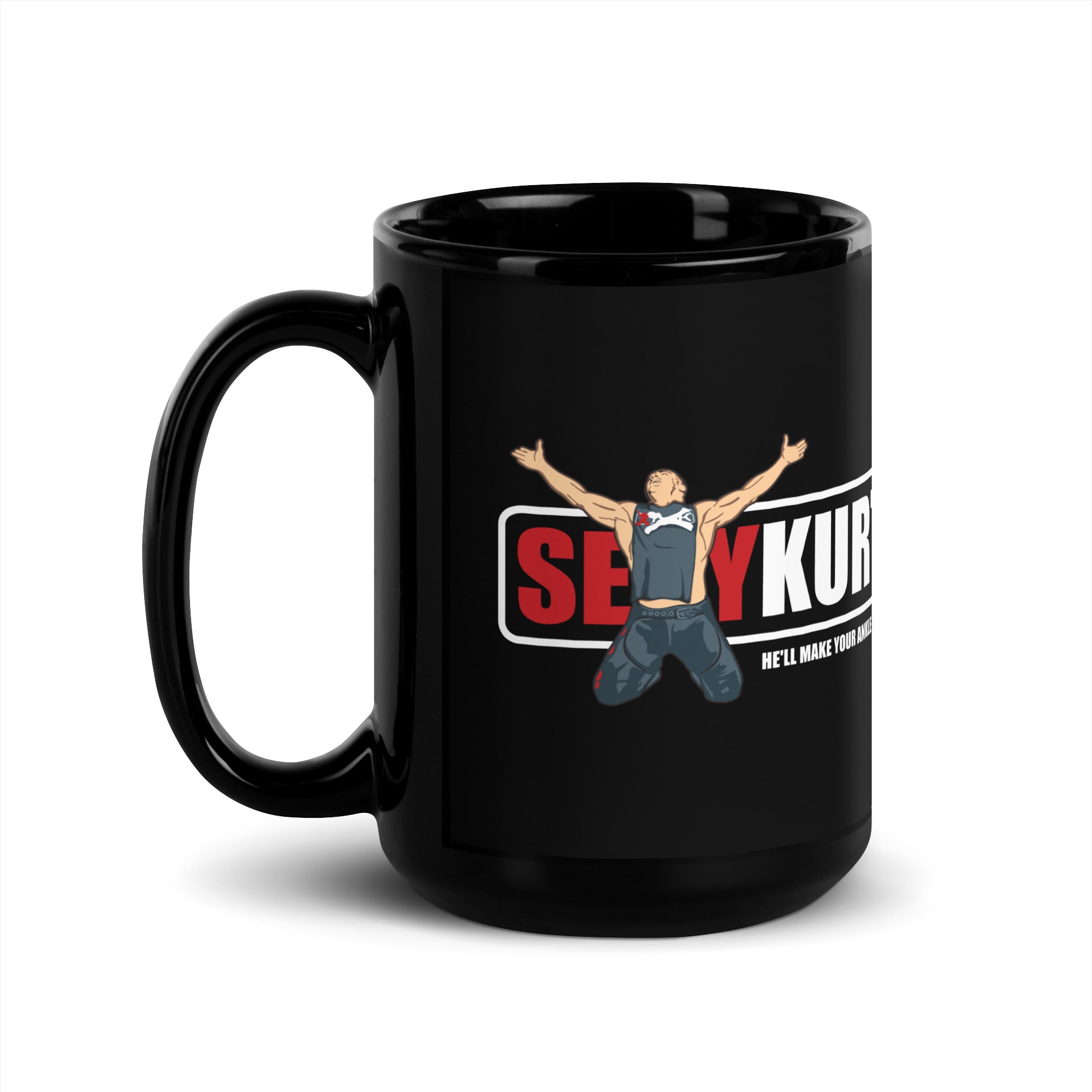 Kurt Angle Sexy Kurt Black Glossy Mug