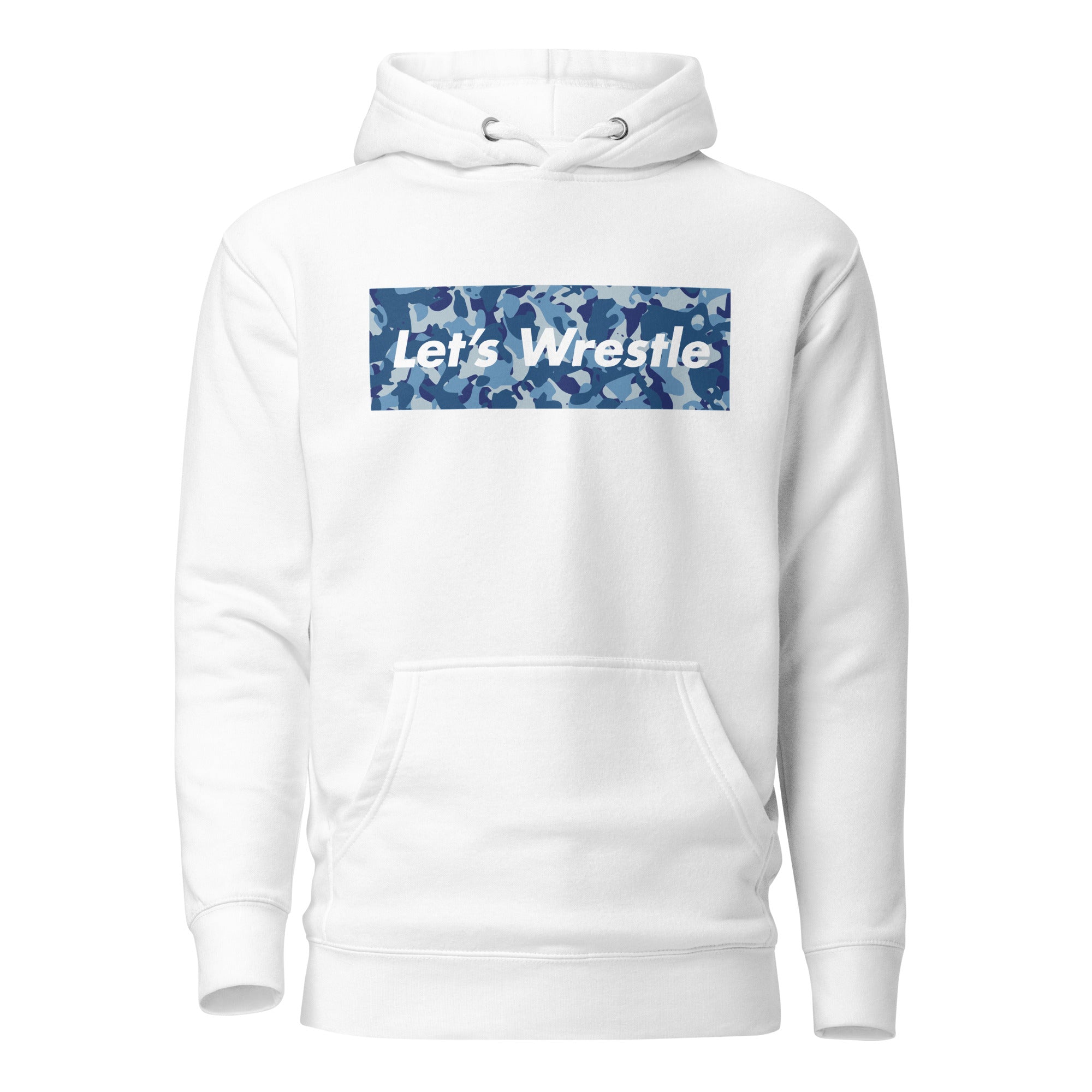 Let's Wrestle Camo Pattern Blue Unisex Hoodie