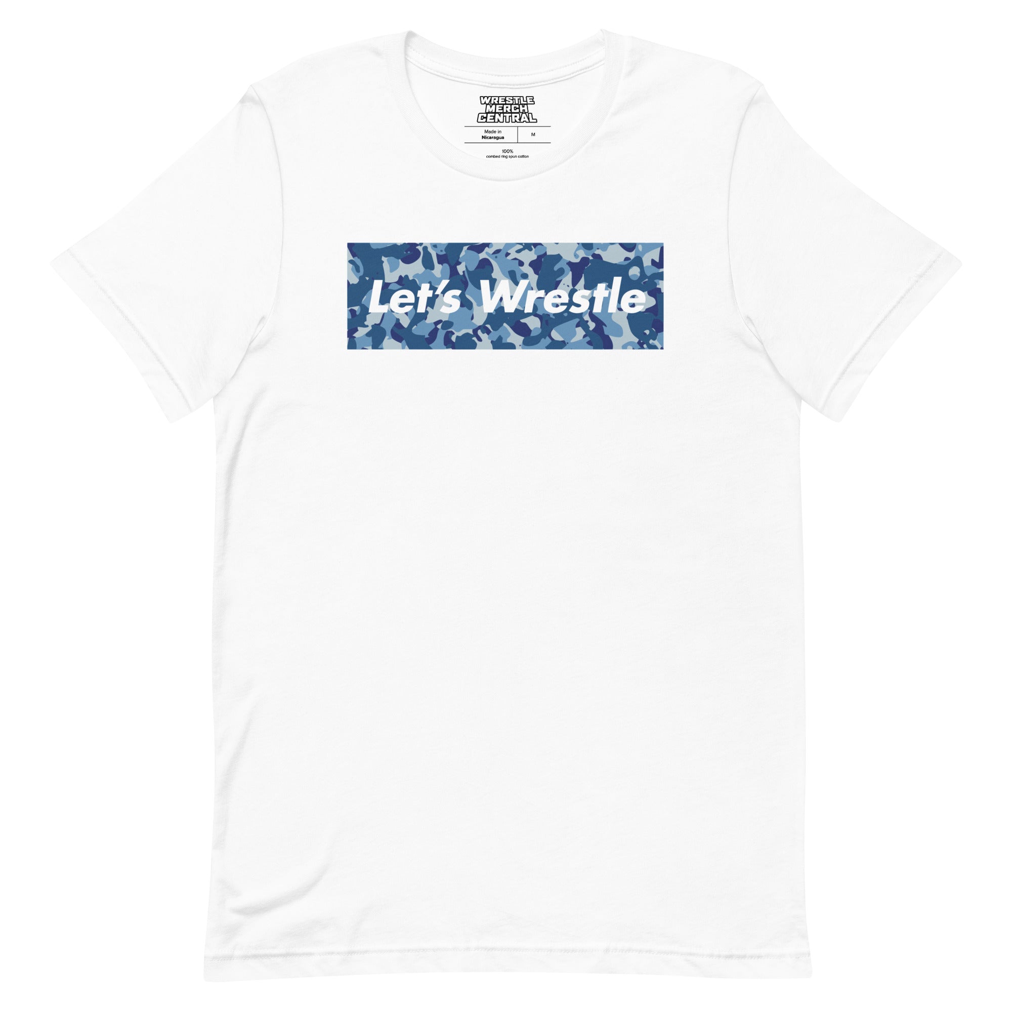 Let's Wrestle Pattern Camo Blue Unisex T-Shirt