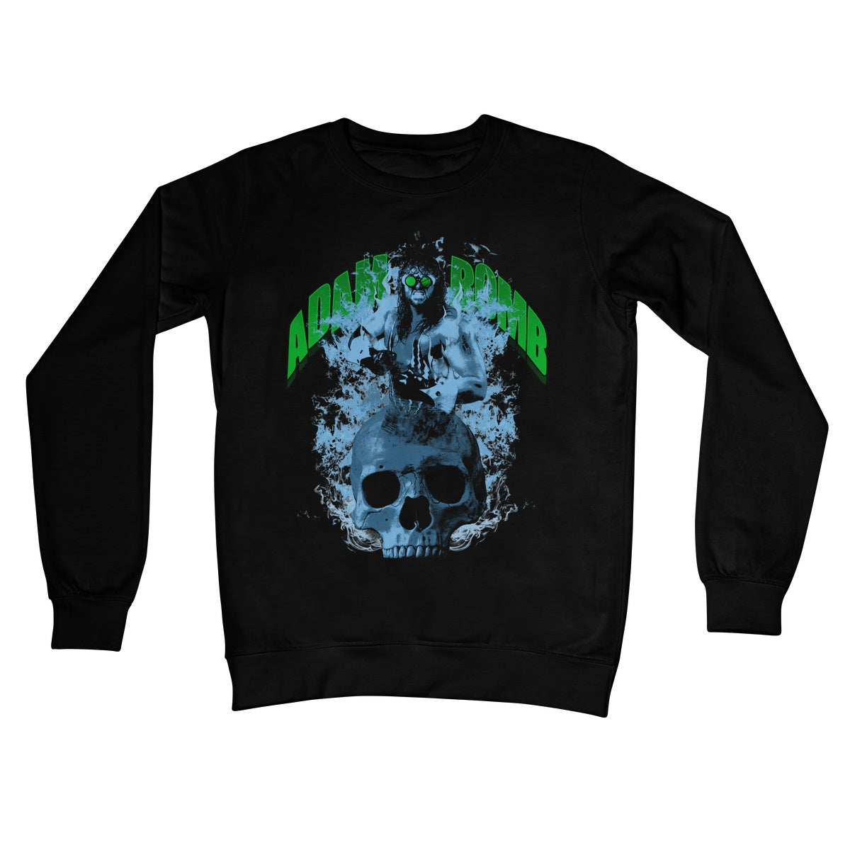 Adam Bomb Skull Flame Crew Neck Sweatshirt