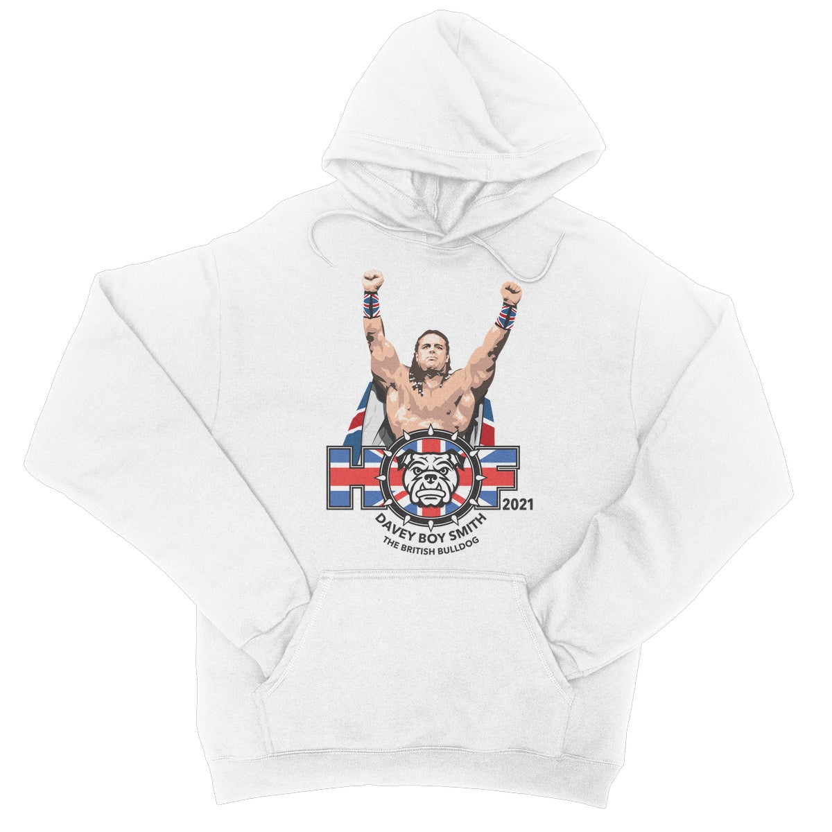 British Bulldog HOF 2021 (WHITE) College Hoodie