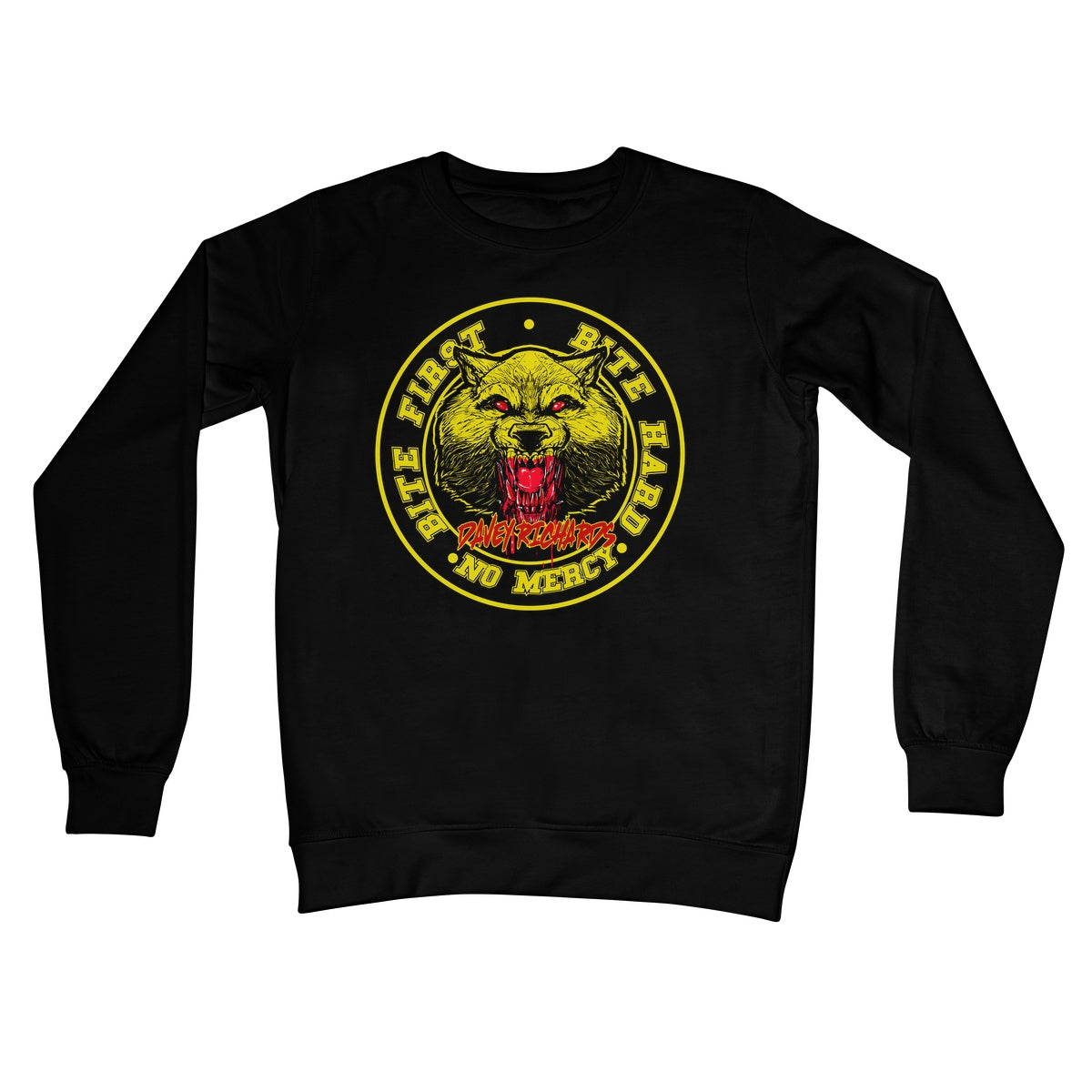 Davey Richards Bite First Black Crew Neck Sweatshirt