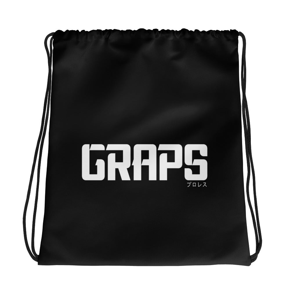 GRAPS White Logo Drawstring bag