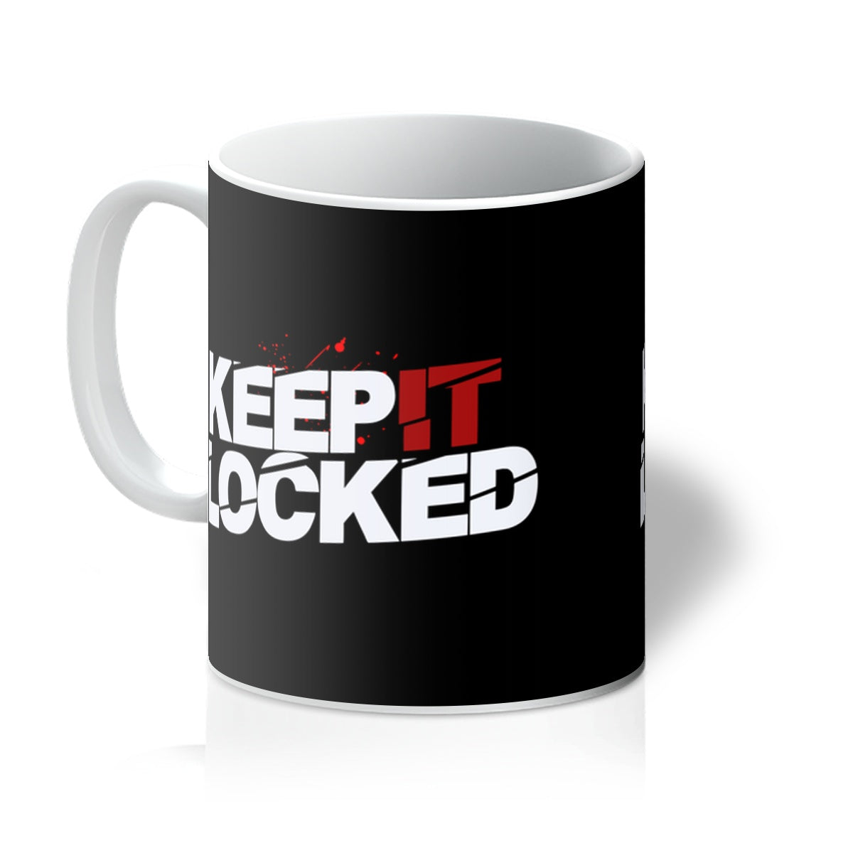 Simon Hill Keep It Locked Blood Logo Mug