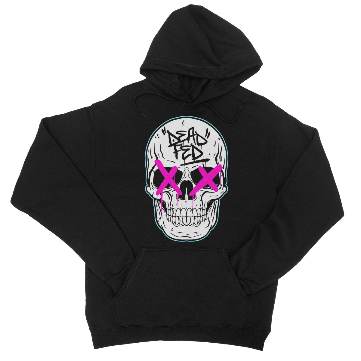Johnny Dead Fed - White/Pink College Hoodie