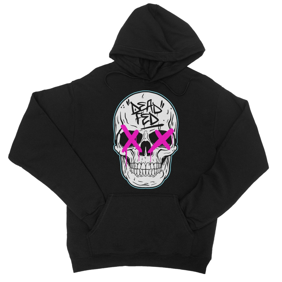 Johnny Dead Fed - White/Pink College Hoodie