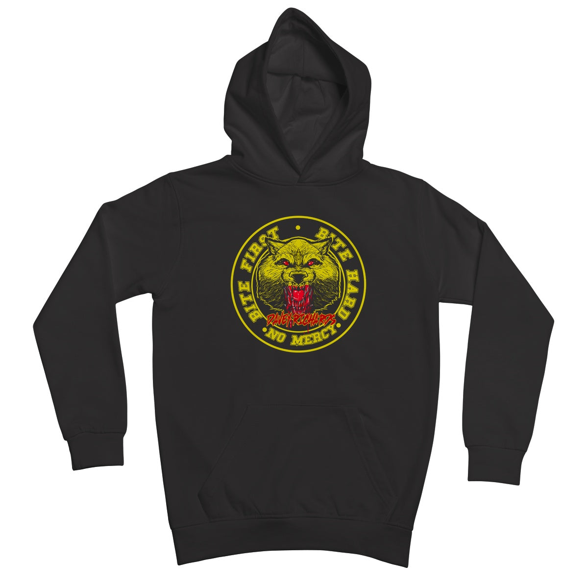 Davey Richards Bite First Black Kids Hoodie
