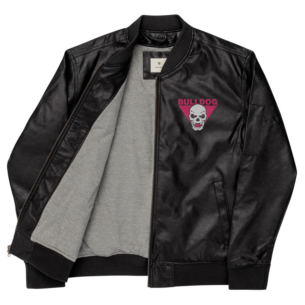 Bulldog Foundation Leather Bomber Jacket