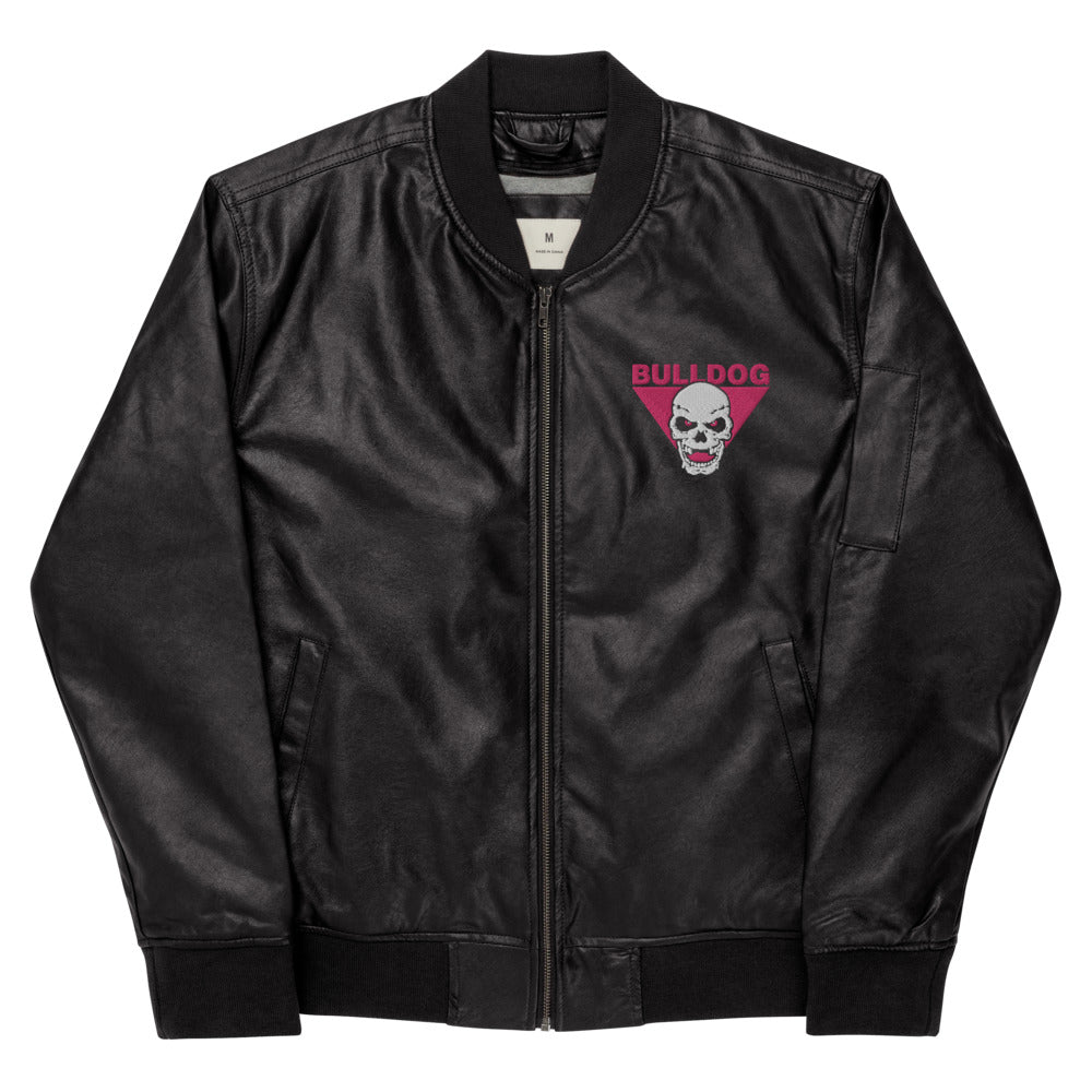 Bulldog Foundation Leather Bomber Jacket