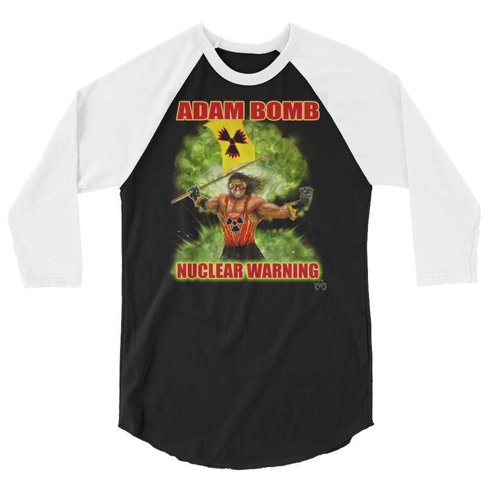 Adam Bomb Nuclear Warning 3/4 sleeve raglan shirt