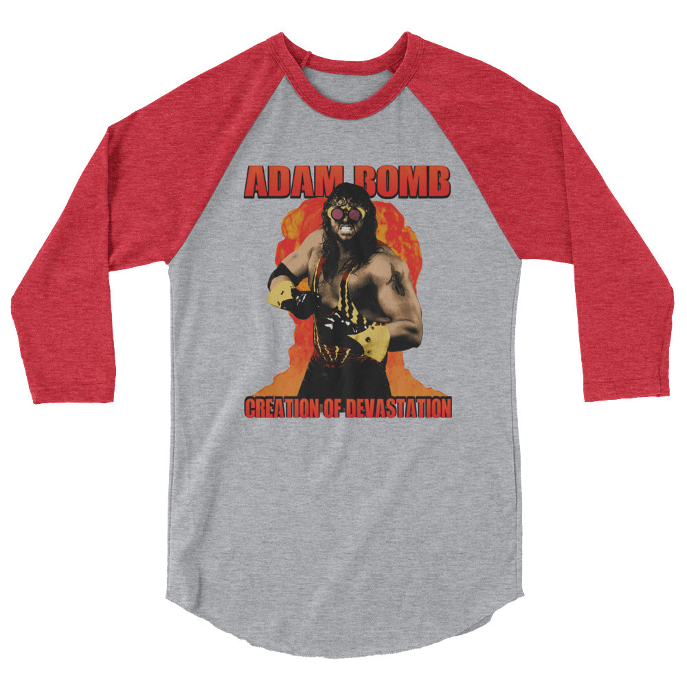 Adam Bomb Creation of Devastation 3/4 sleeve raglan shirt
