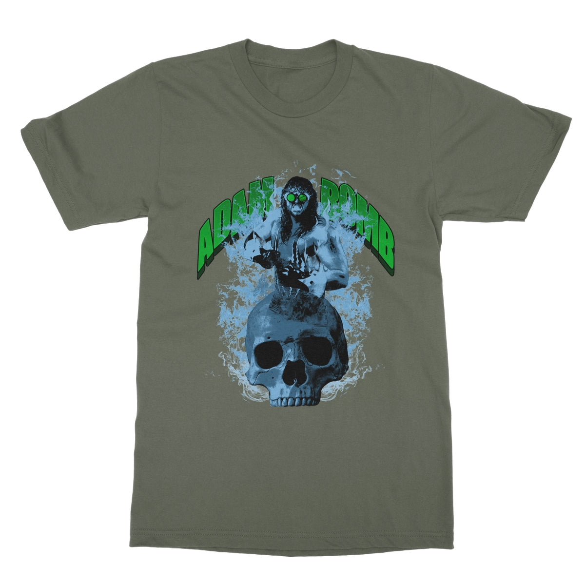 Adam Bomb  Skull Flame Softstyle T-Shirt