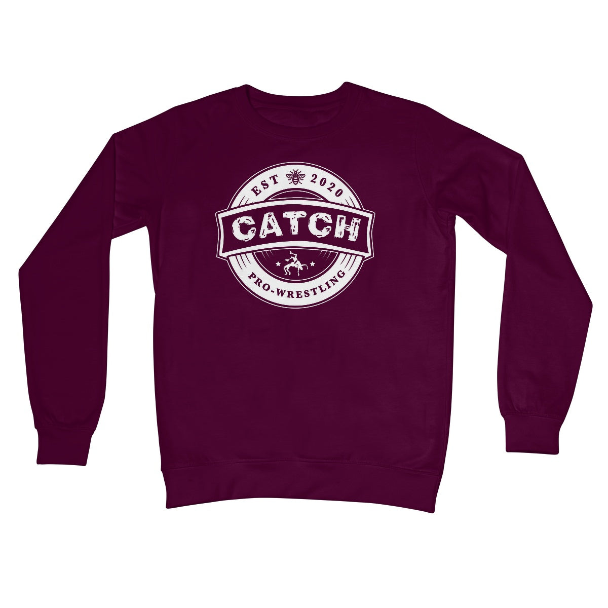 CATCH Pro-Wrestling Logo WHITE Crew Neck Sweatshirt