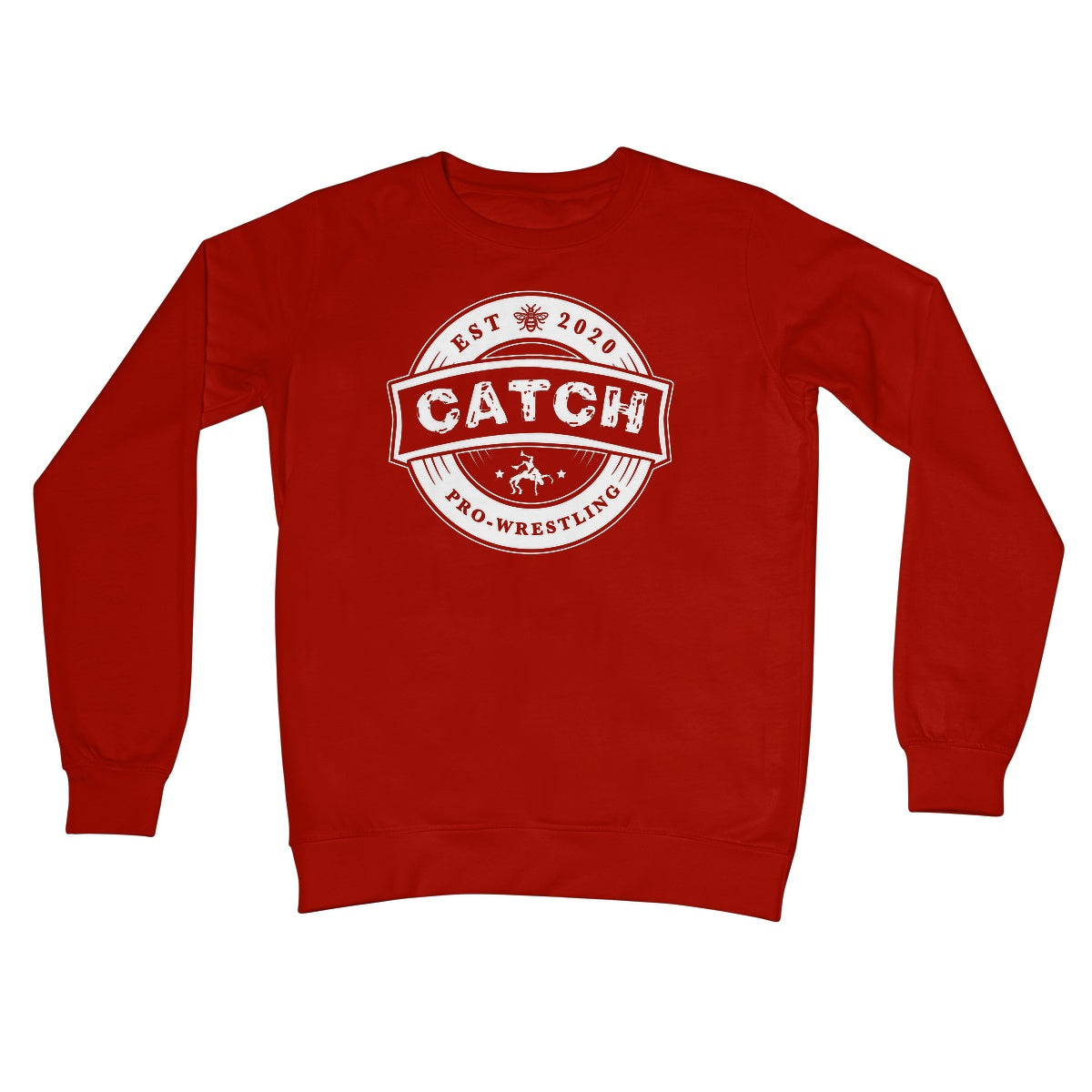 CATCH Pro-Wrestling Logo WHITE Crew Neck Sweatshirt
