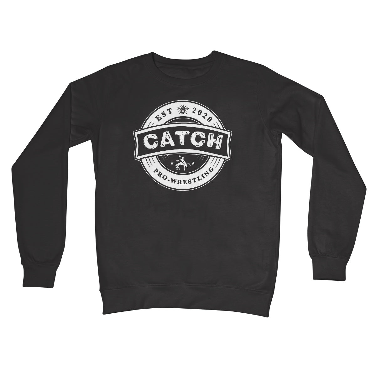 CATCH Pro-Wrestling Logo WHITE Crew Neck Sweatshirt