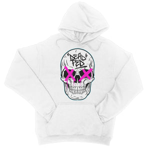 Johnny Dead Fed - White/Pink College Hoodie