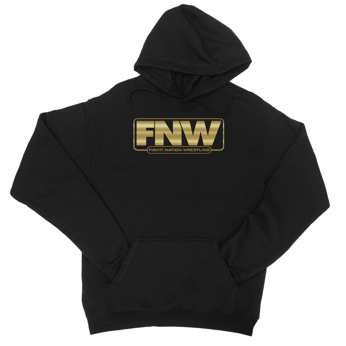Fight! Nation Wrestling Gold Shade Logo College Hoodie