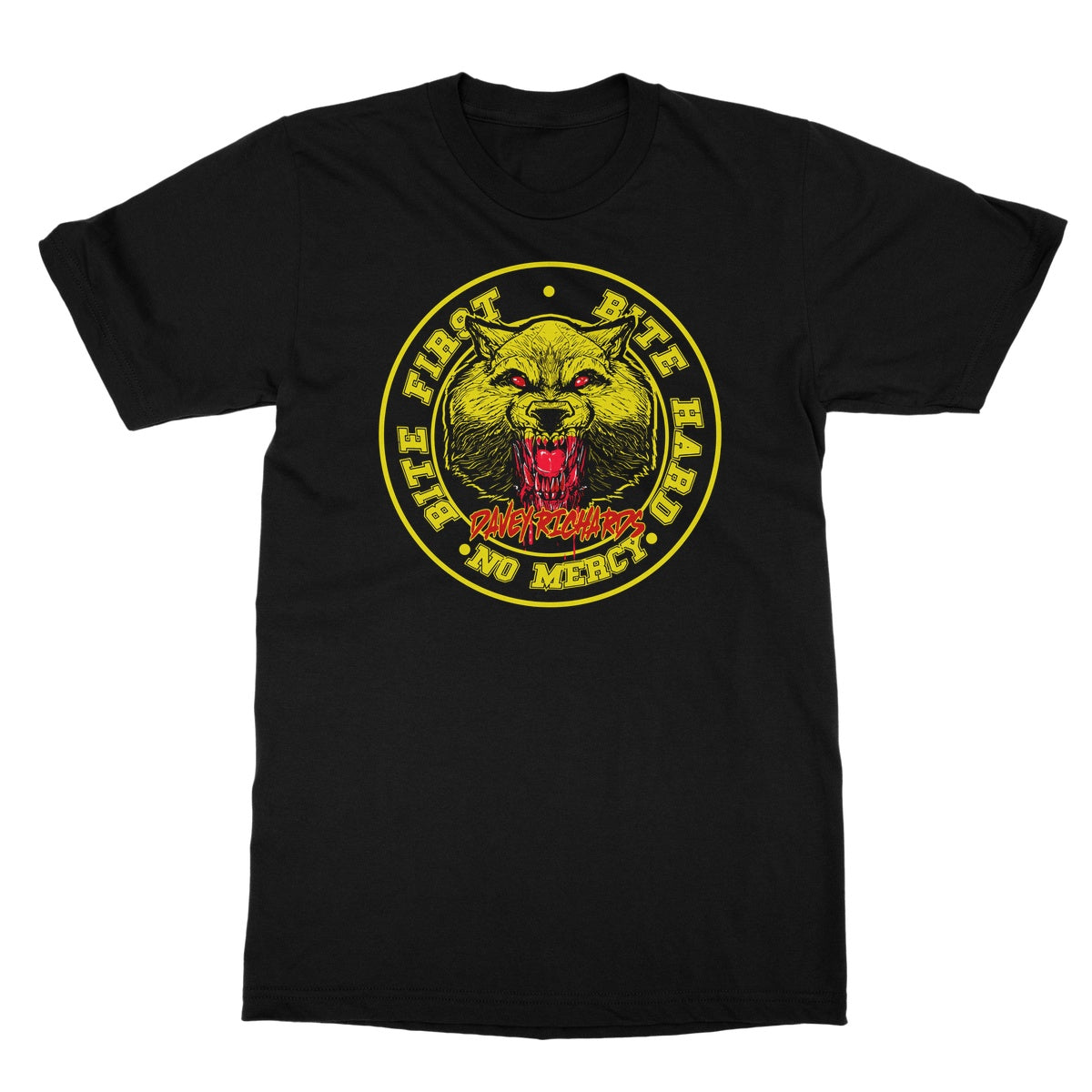 Davey Richards Bite First Black Softstyle T-Shirt
