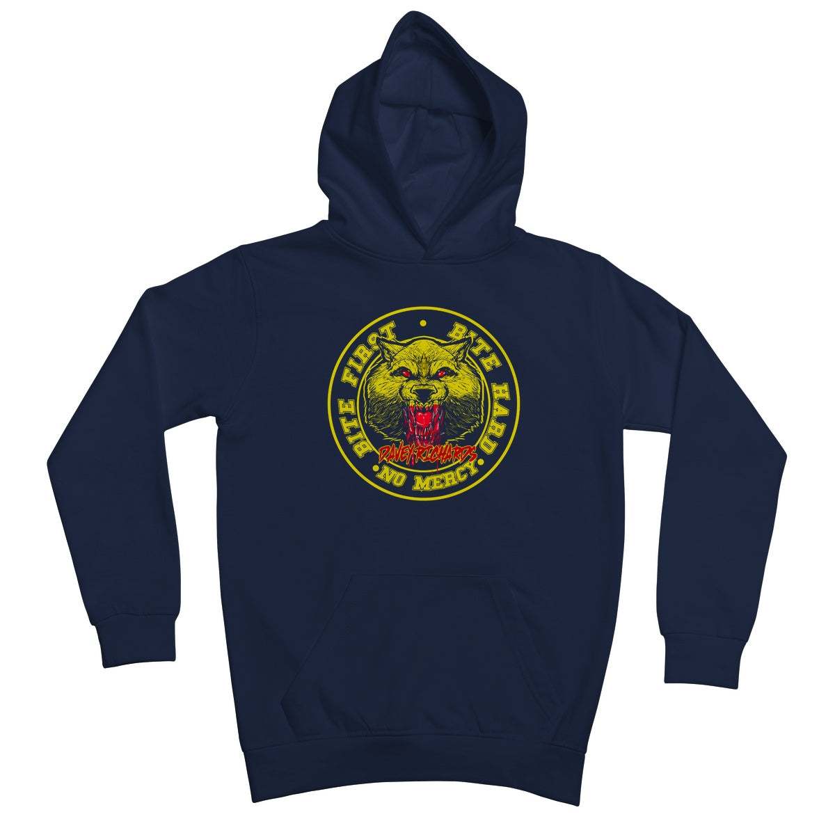 Davey Richards Bite First Black Kids Hoodie