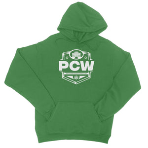 PCW UK Logo White College Hoodie