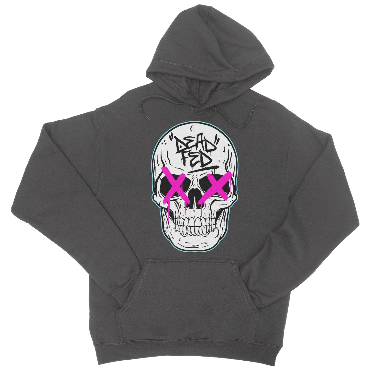 Johnny Dead Fed - White/Pink College Hoodie