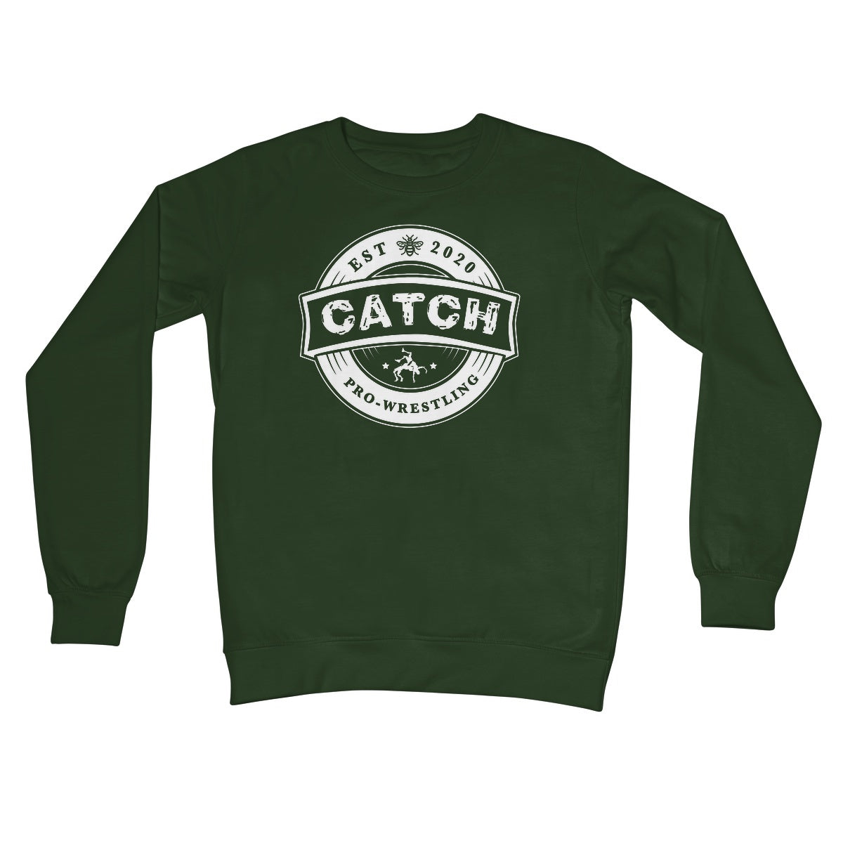 CATCH Pro-Wrestling Logo WHITE Crew Neck Sweatshirt