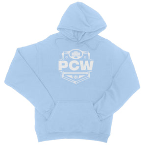 PCW UK Logo White College Hoodie