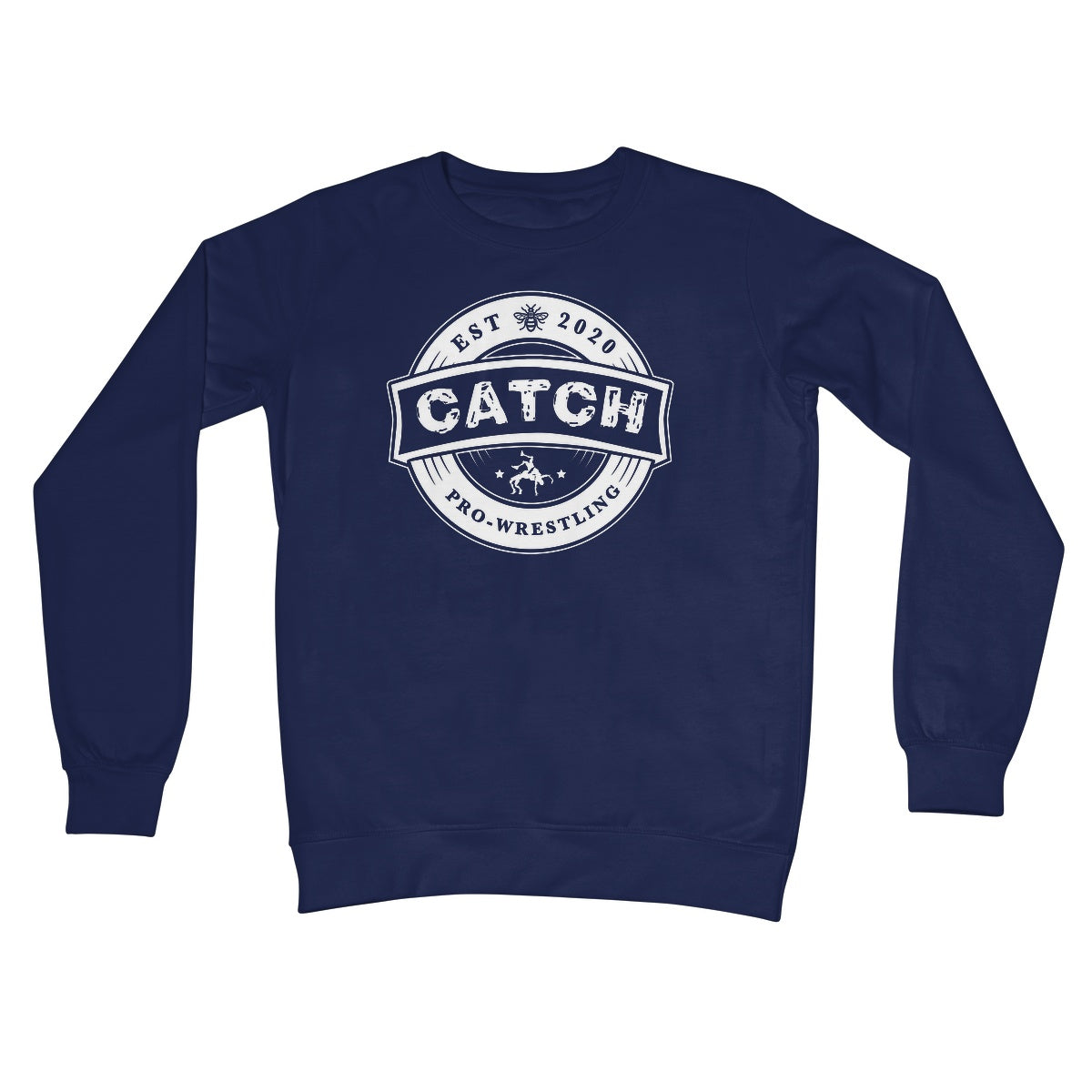CATCH Pro-Wrestling Logo WHITE Crew Neck Sweatshirt