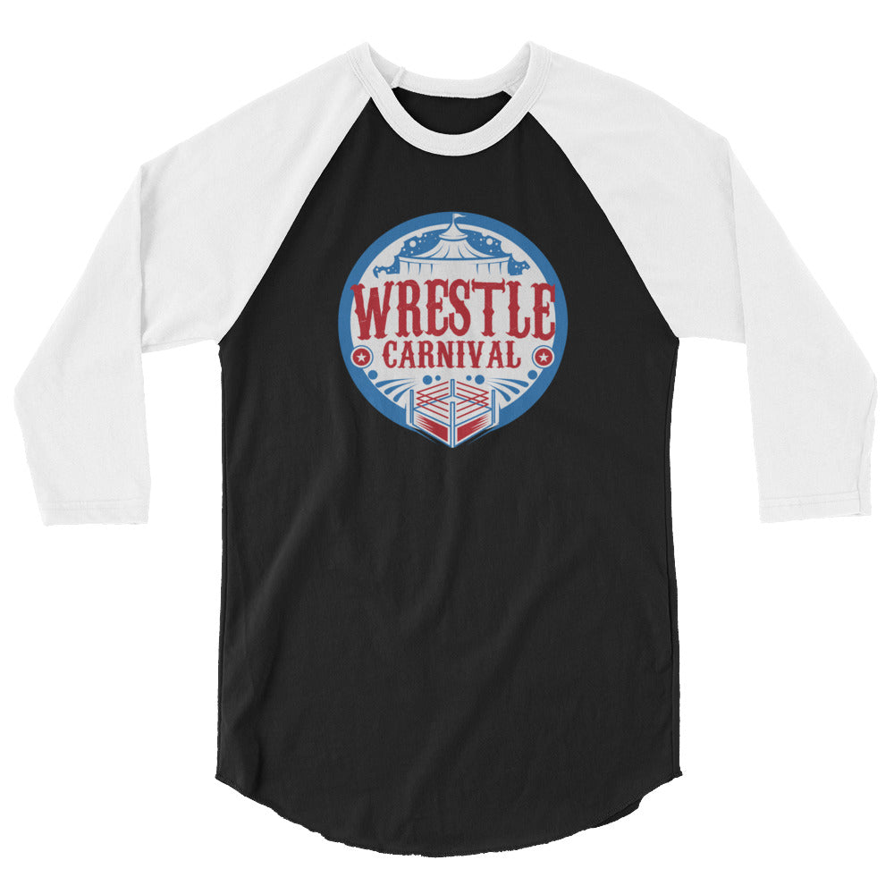 Wrestle Carnival Logo 3/4 sleeve raglan shirt