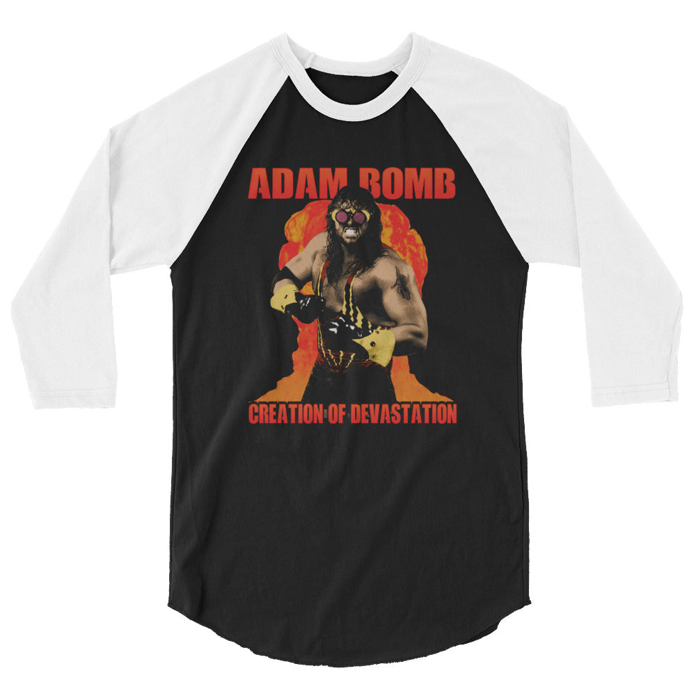 Adam Bomb Creation of Devastation 3/4 sleeve raglan shirt