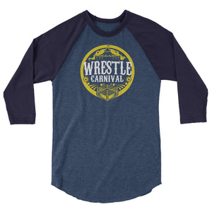 Wrestle Carnival Gold Logo 3/4 sleeve raglan shirt