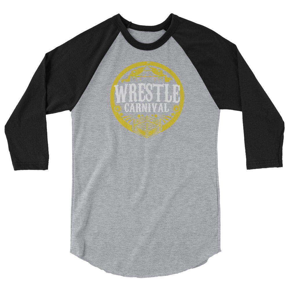 Wrestle Carnival Gold Logo 3/4 sleeve raglan shirt