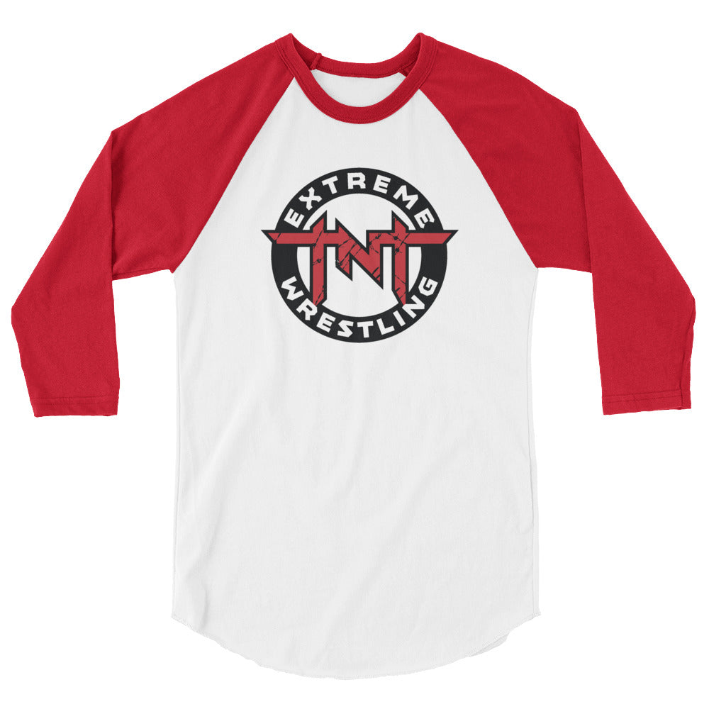 TNT Extreme Wrestling Logo 3/4 sleeve raglan shirt